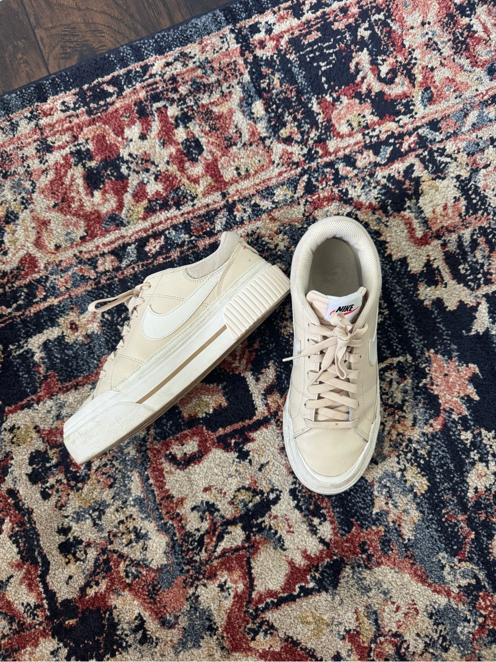 Nike Beige Cream Platform Sneakers
